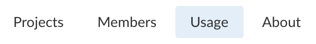 Usage area access in navigation toolbar