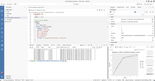 Workbench session running