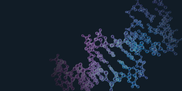 blue and purple molecules