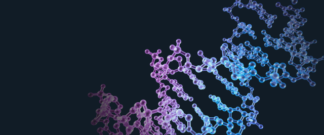 blue and purple molecules